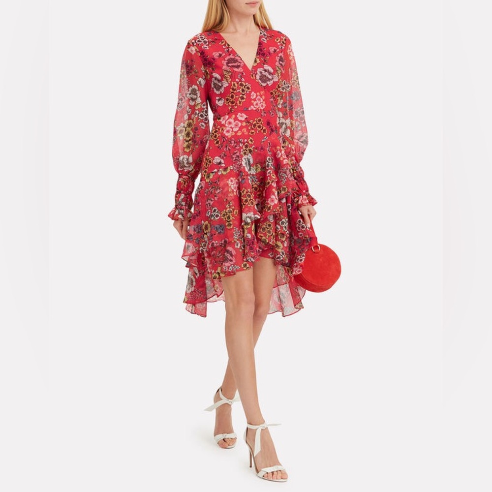ALEXIS Sidony Floral Wrap Dress Red Floral Size XS